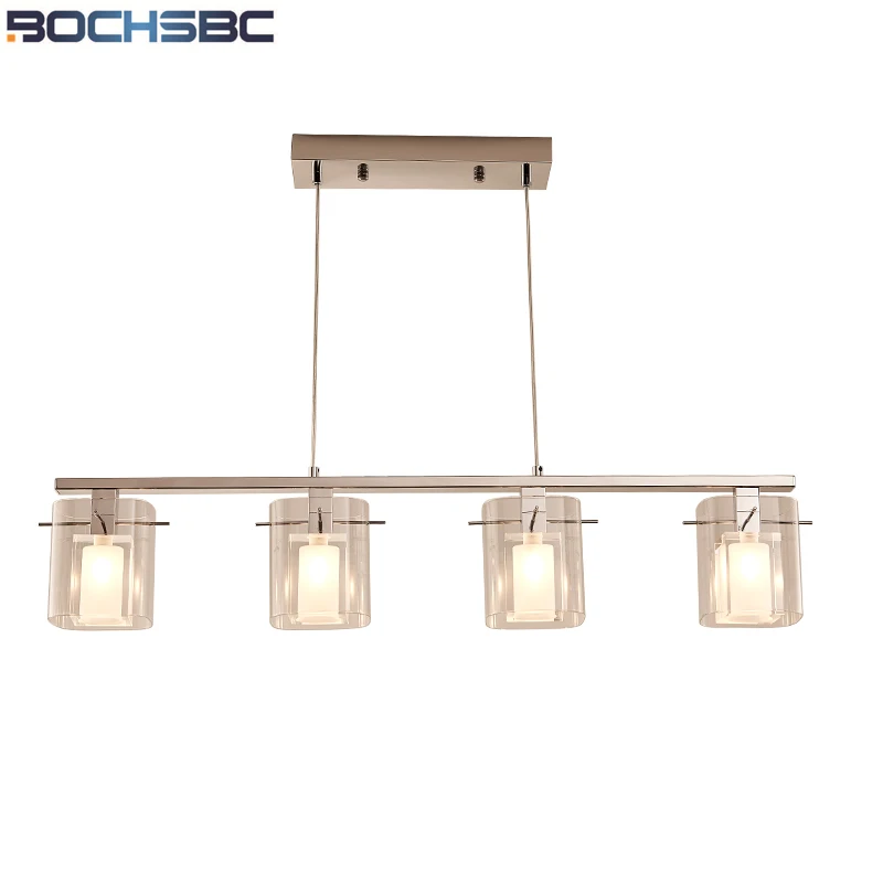 

BOCHSBC Modern Crystal Chandelier 3/4/5 Heads Glass Lampshade Hanging Lamp Light Fixtures for Bedroom Dinning Room Living Room