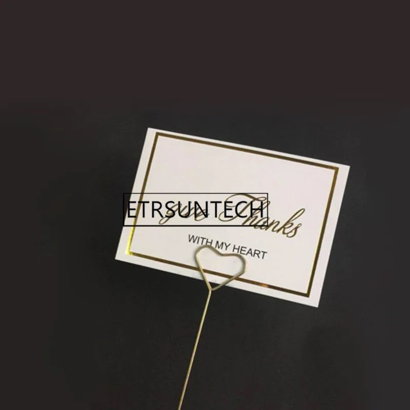 200 шт. цветочный букет подарочные держатели для карт Золотое круглое сердце