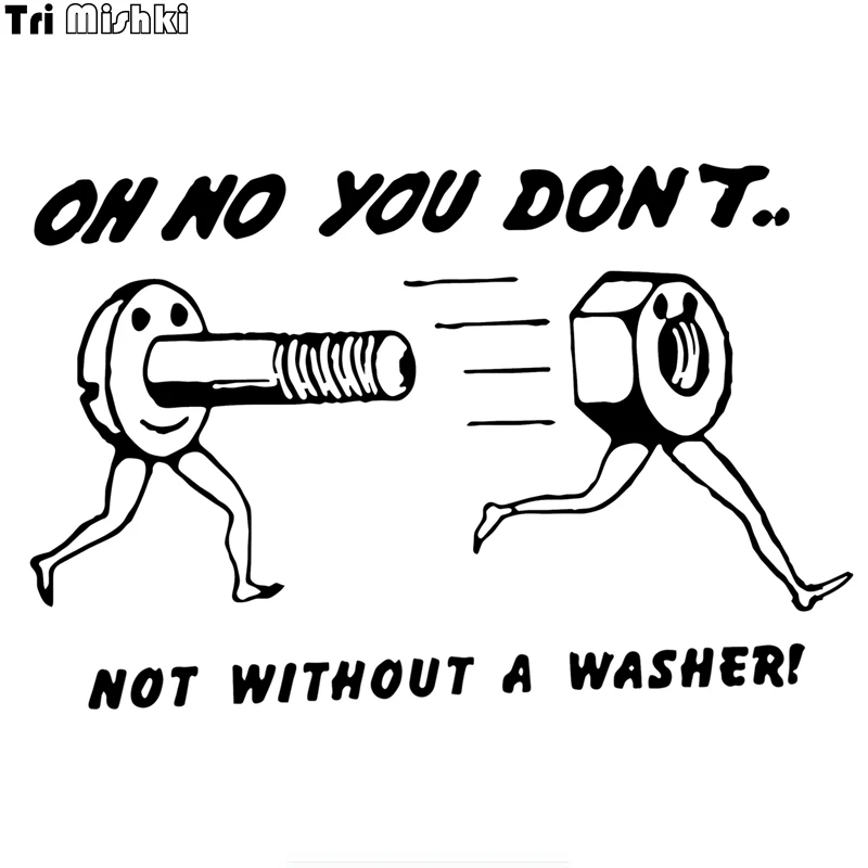 Funny Car Sticker - OH NO YOU DON'T WITHOUT a WASHER - Tri Mishki HZX931# Vinyl Decals, Auto Accessories 20x13.3cm image 2