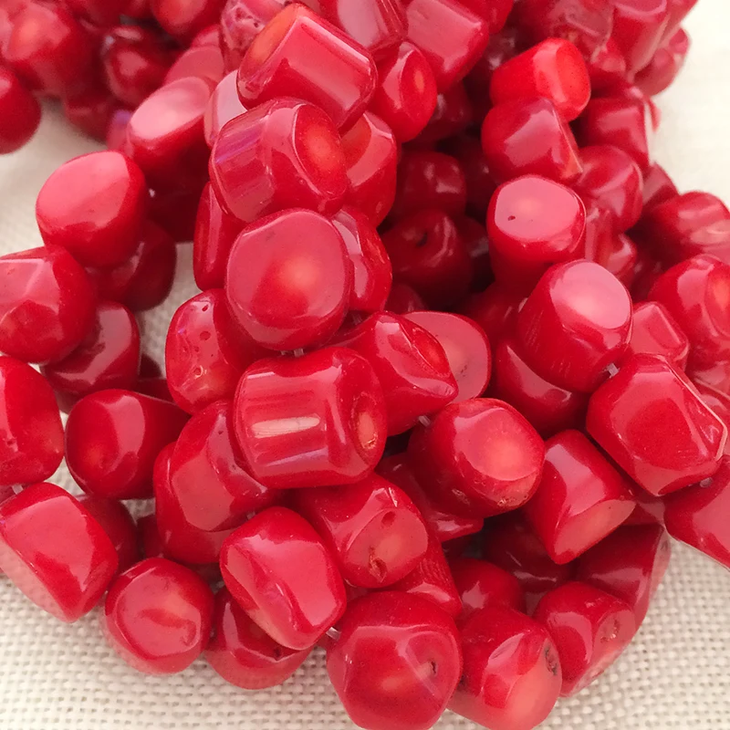 

Natural red coral 8-10mm 10-12mm irregular shape top quality wholesale price fashion women diy jewelry loose beads 15inch B607