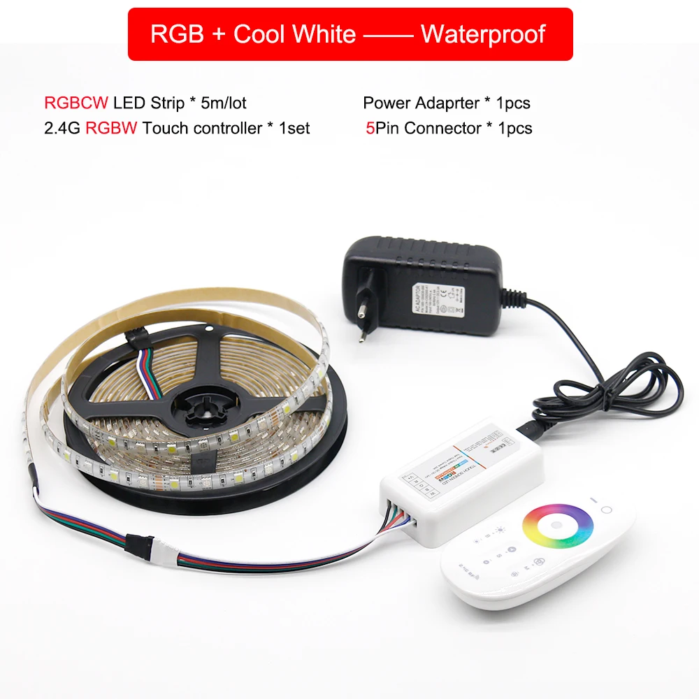 Комплект светодиодных лент с источником питания DC12V SMD 5050 5 м 300 светодиодов RGB 60