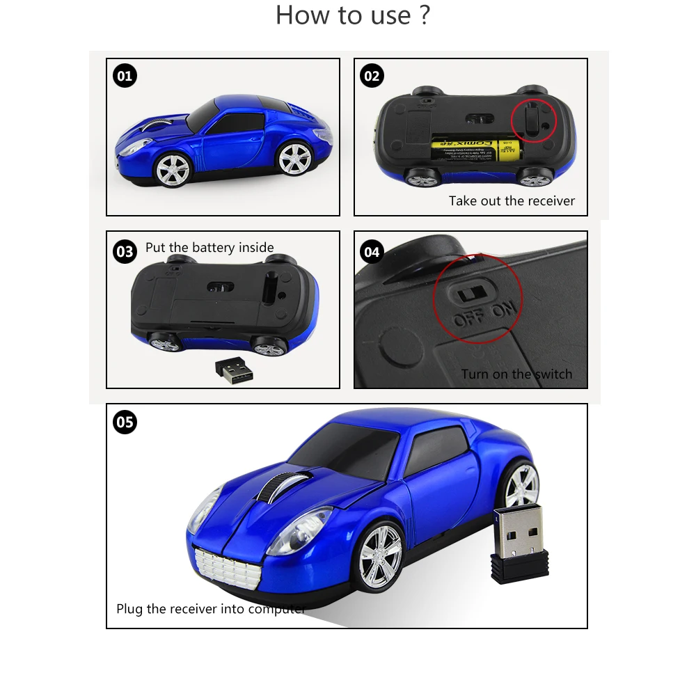 CHYI Wireless Optical Car Mouse Ergonomic 1600 DPI Coupe Racing Automobile Sportscar Mice 2.4Ghz Sem Fio Rato Roadster Super Car