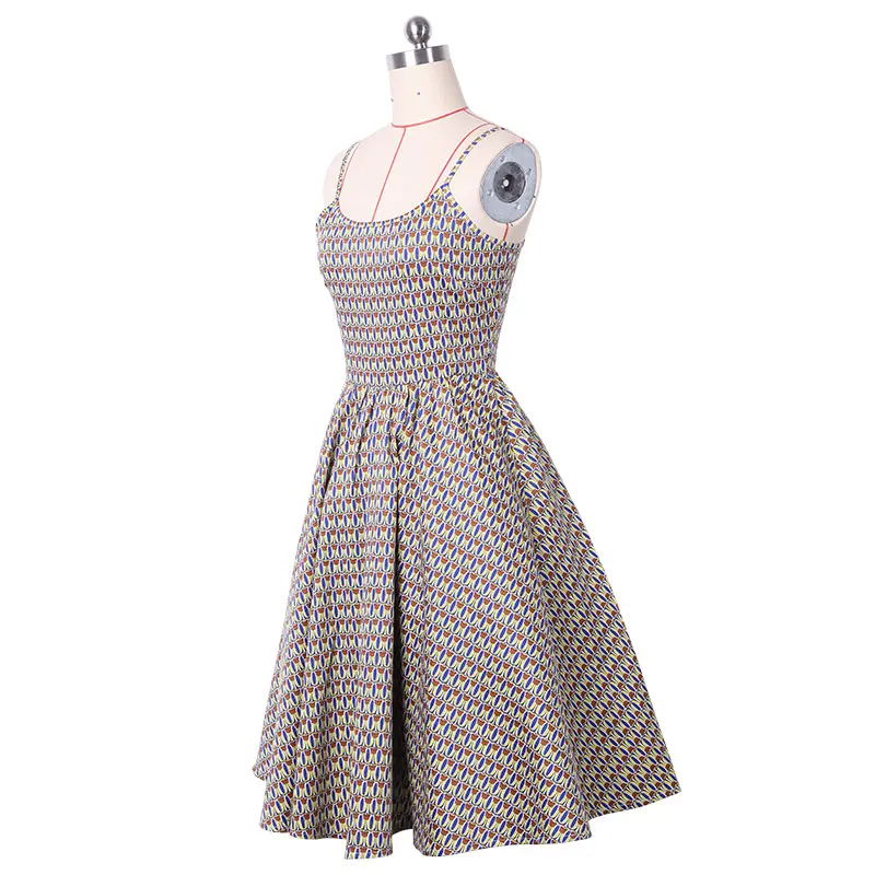 2017 новинка SexeMara винтажное Хлопковое платье с принтом 50 s винтажный стиль