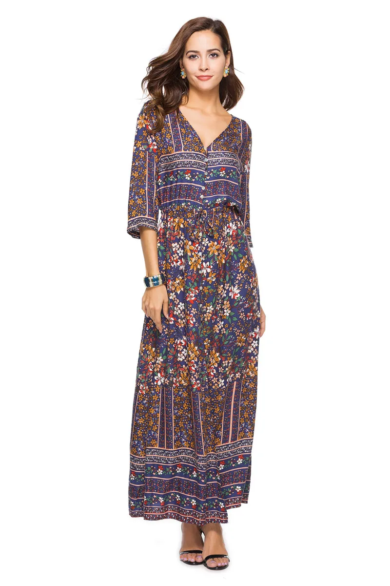 Boho длинное пляжное платье, летнее женское платье-туника на пуговицах, платье с разрезом спереди, купальный костюм, накидка, купальник, юбка, халат De Plage A52