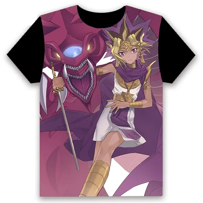 Мужская футболка аниме Yu-Gi-Oh! Дуэль Монстры печатных косплей с коротким рукавом унисекс Повседневная Черная футболка топы Летняя забавная рубашка - Цвет: 3