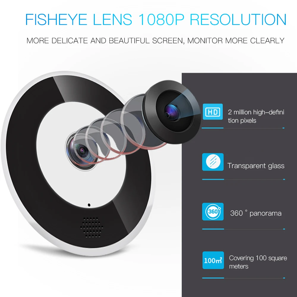 Graneywell 360 видеокамера 1080P ip-камера Двусторонняя аудио камера для видеоняни