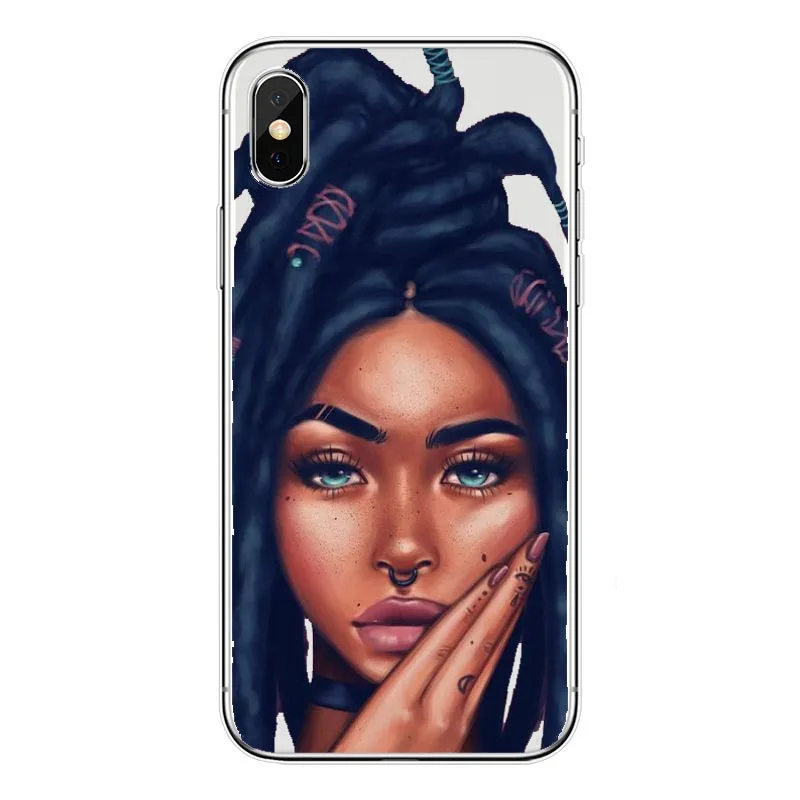 2bunz Melanin Poppin Aba модные африканские черные волосы девушка Бисер для украшения для iPhone 11 11Pro MAX X XR XS Max 5s SE 6 6S 7 8 Plus - Цвет: TPU