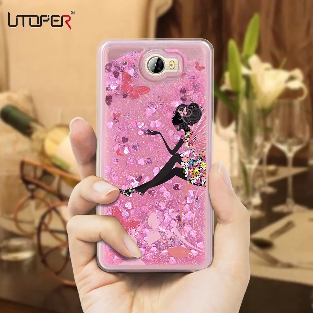 UTOPER For Huawei Y5 ii Case Silicone Cover Luxury Liquid Pink Y6 Compact Coque Honor 5a Funda |
