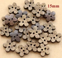30pcslot size15mm natural flower shape coconut buttons handmade button for diy sewing accessories ss k1205 438