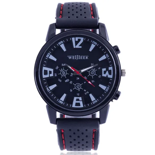 Лучший бренд черный военный пилот Авиатор армейский Стиль Силиконовый ремешок 3D