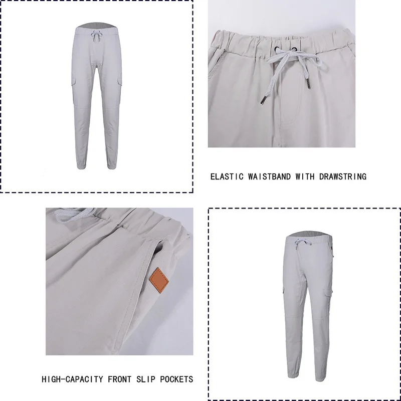 Брюки мужские с несколькими карманами спортивные штаны эластичным поясом