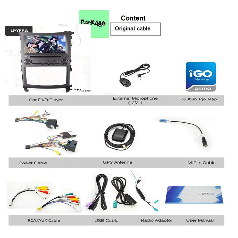 Оперативная память 4 ГБ Android 9,0 Fit HYUNDAI VERACRUZ/IX55 2006- автомобильный dvd-плеер Мультимедиа Навигация gps радио аудио стерео головное устройство
