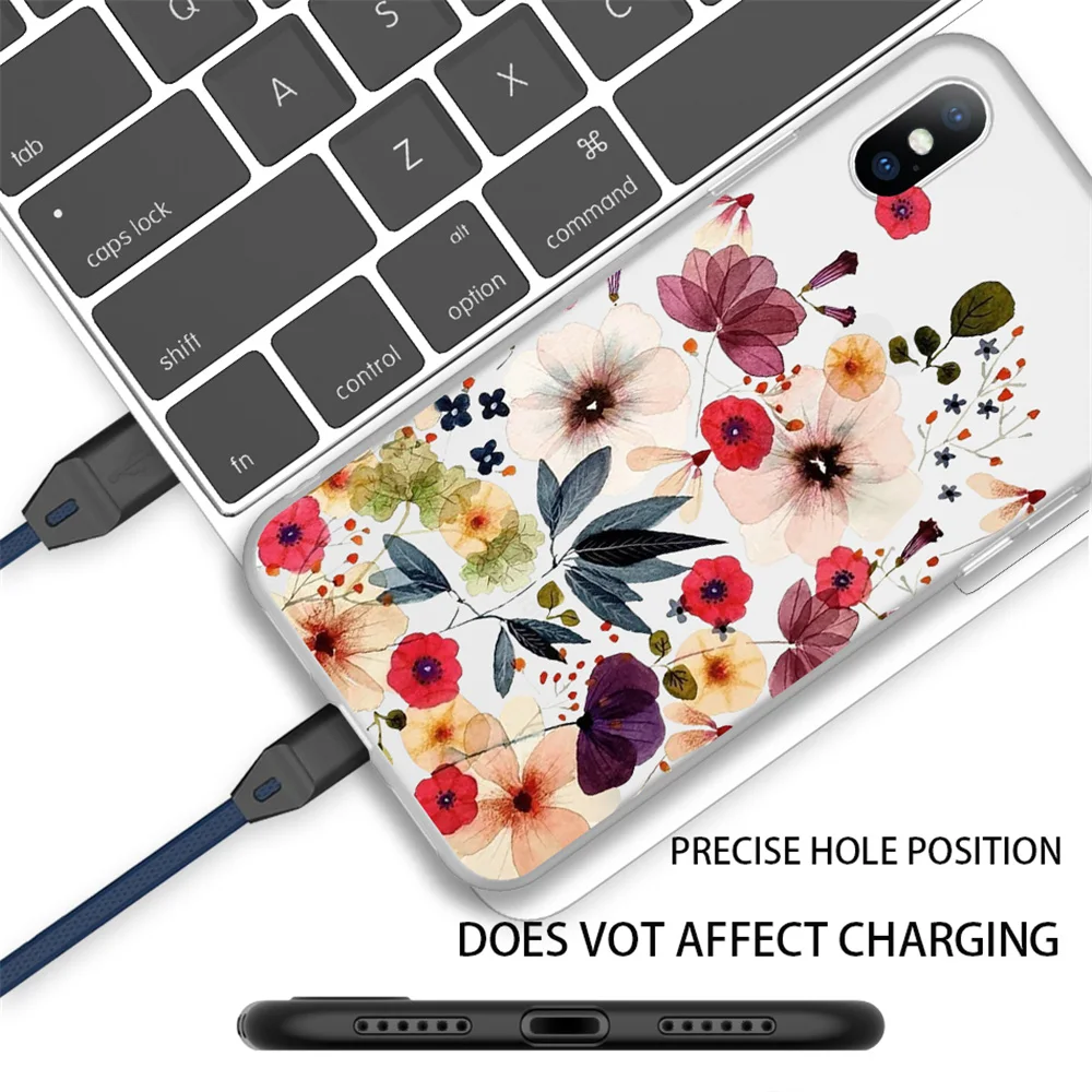 Lovebay чехол для телефона для iPhone 11Pro 6 6s 7 8 Plus X XR XS Макс 5 5S SE красивый цветок матовый чехол из мягкого ТПУ для iPhone 11 чехол для телефона