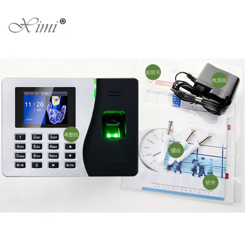 K14 TCP/IP Biometric Fingerprint Time Attendance With RFID Card Reader Clock Recorder Built-in Battery | Безопасность и защита