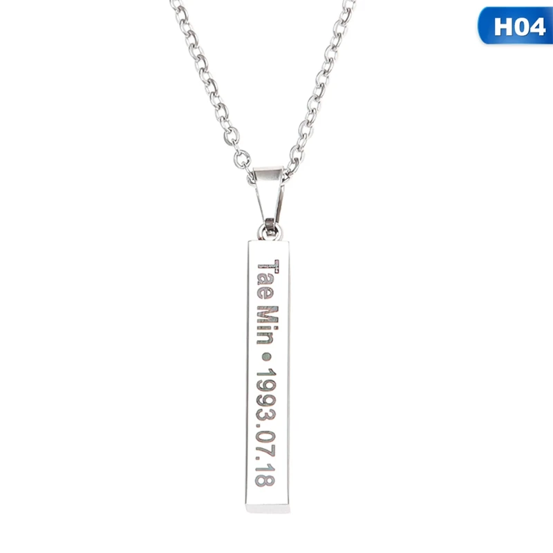 4 1 шт. модное ожерелье для мальчиков Kpop SHINee для женщин и мужчин Min Ho Onew Key Collares на день рождения для девочек и мальчиков модные ювелирные изделия - Окраска металла: 4