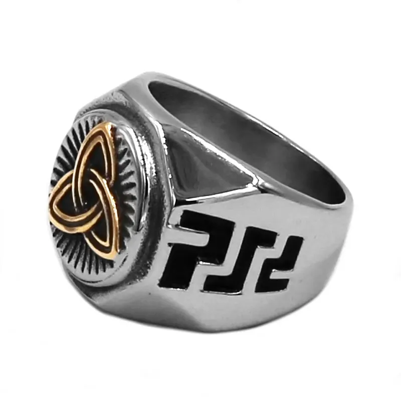 Золотое байкерское кольцо Claddagh с ирландским узором 316L ювелирные изделия из