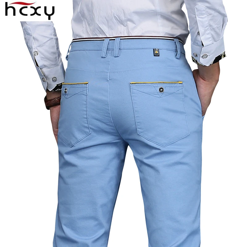HCXY, мужские брюки, хлопковые теплые прямые брюки, осенние и зимние мужские бархатные повседневные брюки, Плюс Размер 28-38