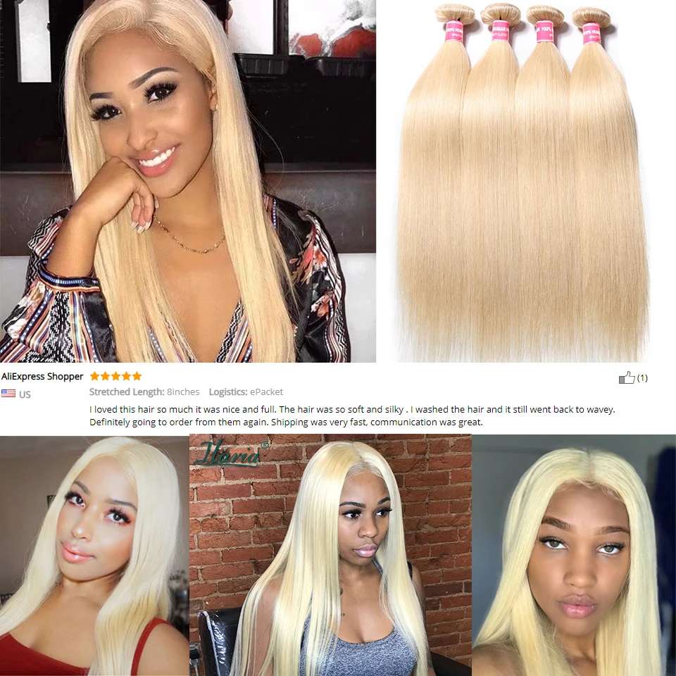 Sunber Hair 613 прямые человеческие волосы Remy 3/4 пряди с закрытием Омбре бразильские пряди волос с закрытием