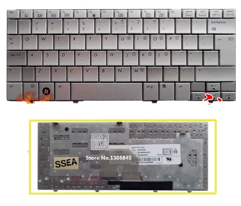 

Новая английская клавиатура SSEA для ноутбука HP MINI 2144, 2140, 2133, серебристая клавиатура