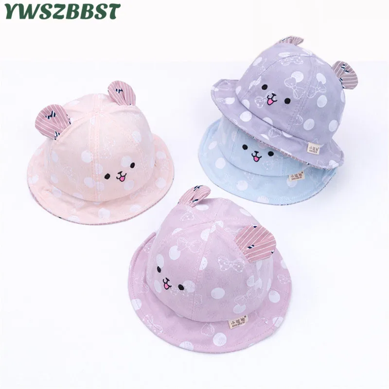 

Новинка весенне-летние детские солнцезащитные шапки с заячьими ушками детская шапка для рыбака для девочек Солнцезащитная Панама для маль...