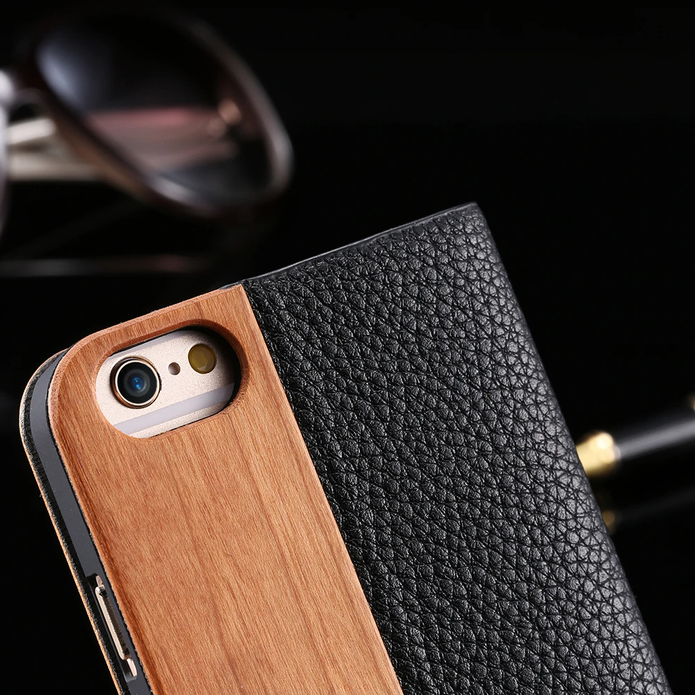 KISSCASE Деревянный чехол для iPhone XS Max X XR 7 8 6S Plus из натуральной бамбуковой кожи с