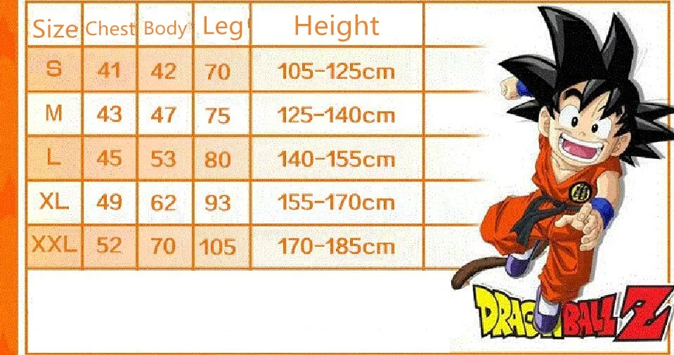 Японского аниме Dragon Ball Z костюм Сон Гоку костюмы для косплея