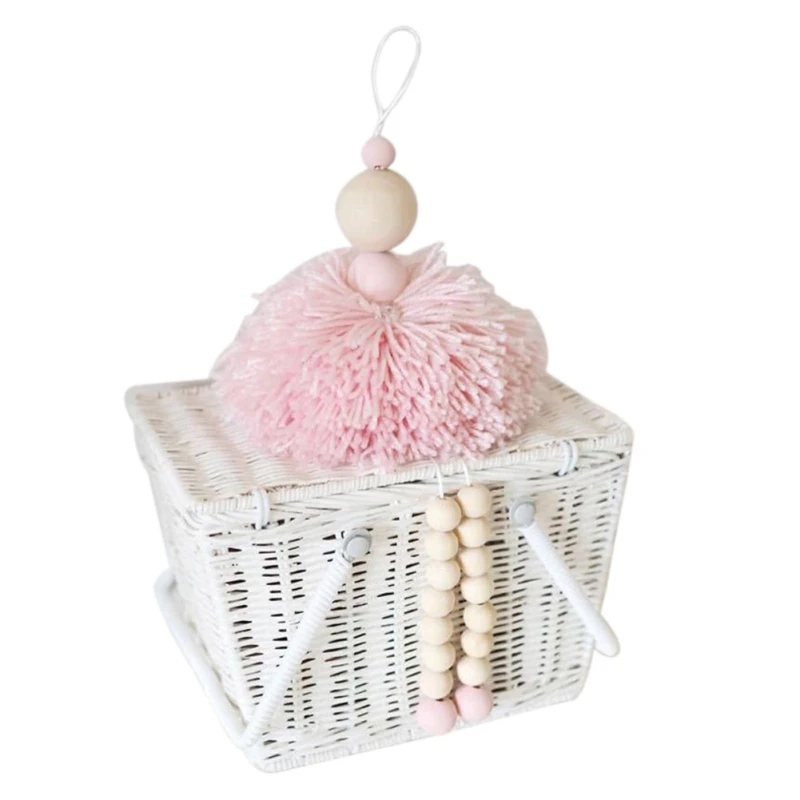 Cute Children's Room Hanging Ornament Hairball Wood Beads Villain Decoration For Kids Mosquito Net Fitness Shelf | Дом и сад