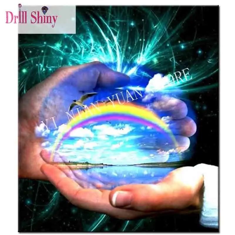 Набор для алмазной вышивки сделай сам картина с квадратными стразами 5D радужная