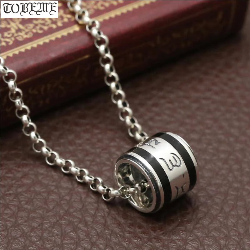 100% 925 Silver Tibetan Six Words Proverb Bead Pendant Buddhist OM Mani Kuanyin Buddha Mantra Good Luck | Украшения и аксессуары