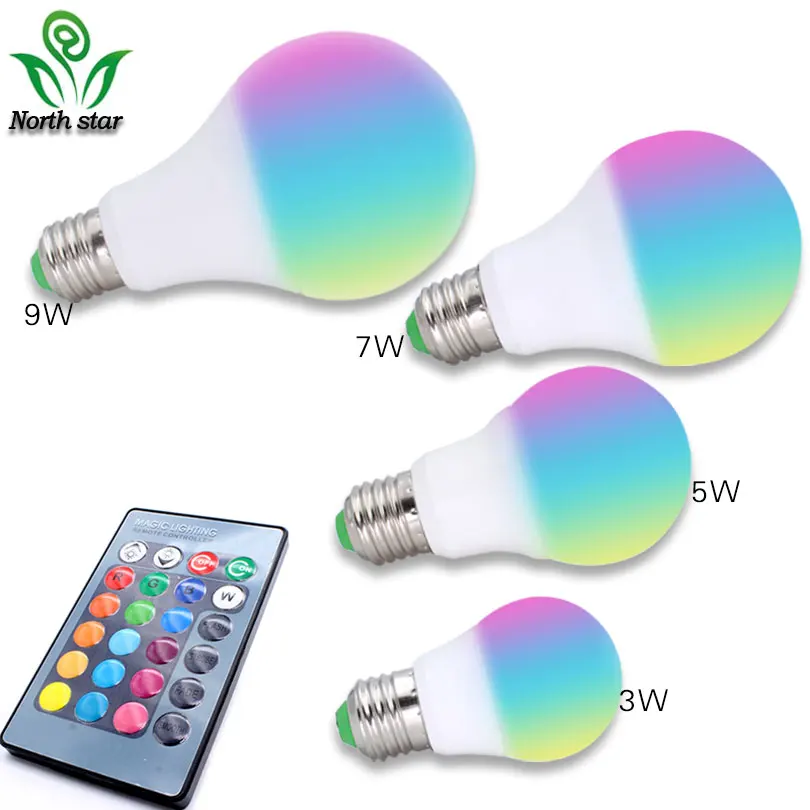 E27 3 Вт 5 7 9 5050 RGB Светодиодная лампа Lampara светодиодная ac220в высокомощная