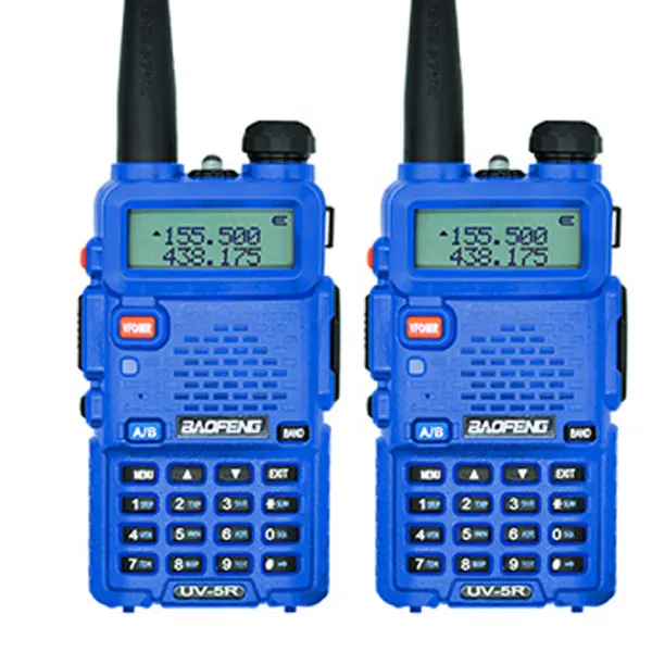 2 шт. Baofeng UV-5R рация UV5R CB радиостанция 5 Вт 128CH VHF UHF Двухдиапазонная UV 5R двухсторонняя рация для охотничьих радиоприемников - Цвет: Blue 2pcs