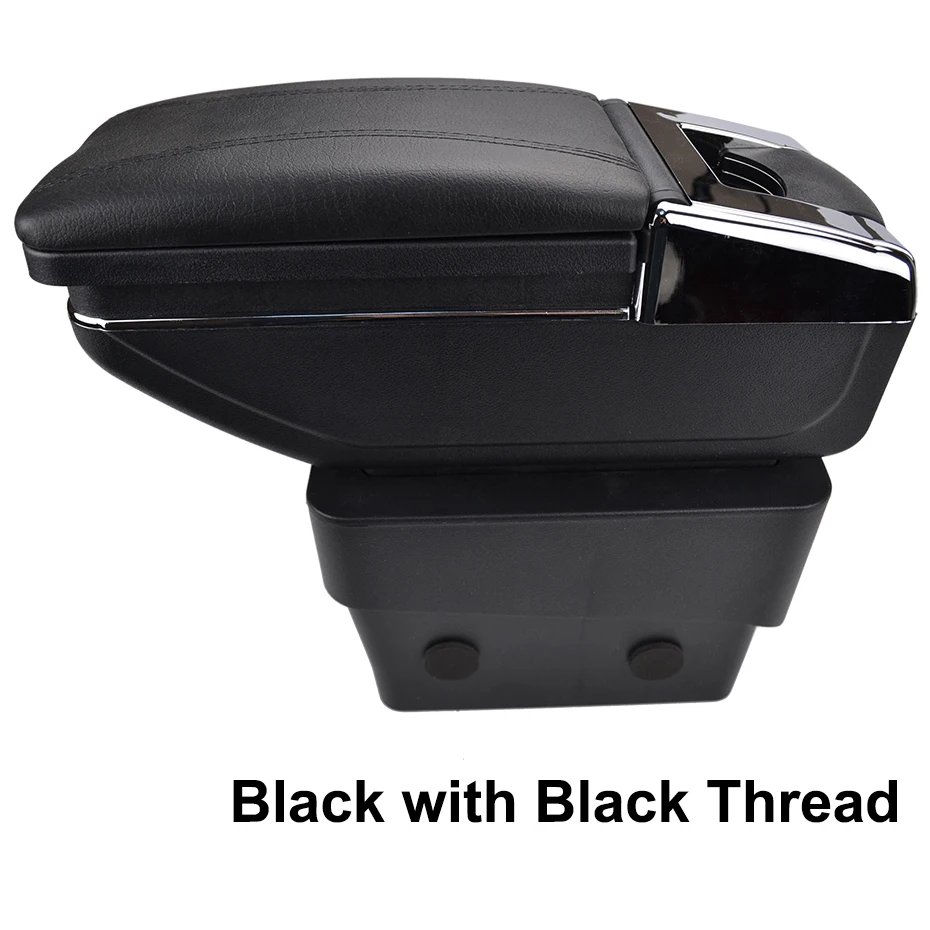 Black thread Центральный консольный ящик для хранения для Skoda Octavia Mk3 A7- подлокотник Подлокотник поворотный - Название цвета: Black thread
