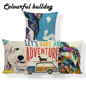 Чехол с изображением животного таксы шнауцера, Женский чехол, богемный пляжный чехол, подарки для студентов-студентов, льняная Подушка 17x17