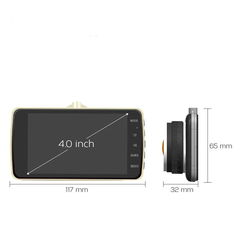 Caroad 4 дюймов Full HD 1080 P Автомобильный dvr камера 170 градусов с двумя объективами
