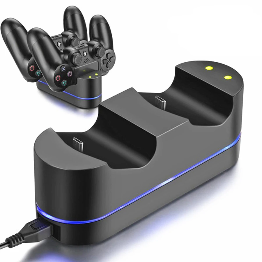 Yoteen для PS4 контроллер зарядное устройство для sony PS4/PS4 Pro/PS4 тонкий DualShock 4 зарядная док-станция двойной USB светодиодный индикатор светильник-станция