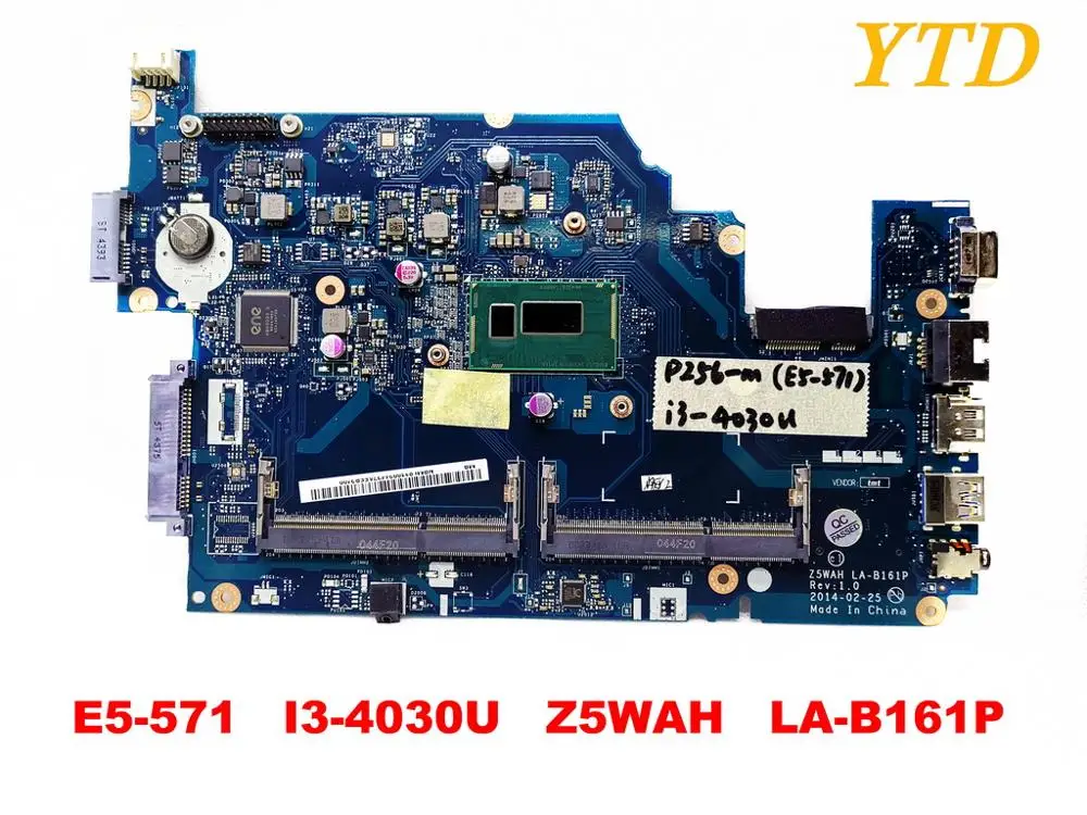 Оригинальный Для ACER E5 571G Материнская плата ноутбука 571 I3 4030U Z5WAH LA B161P испытанное