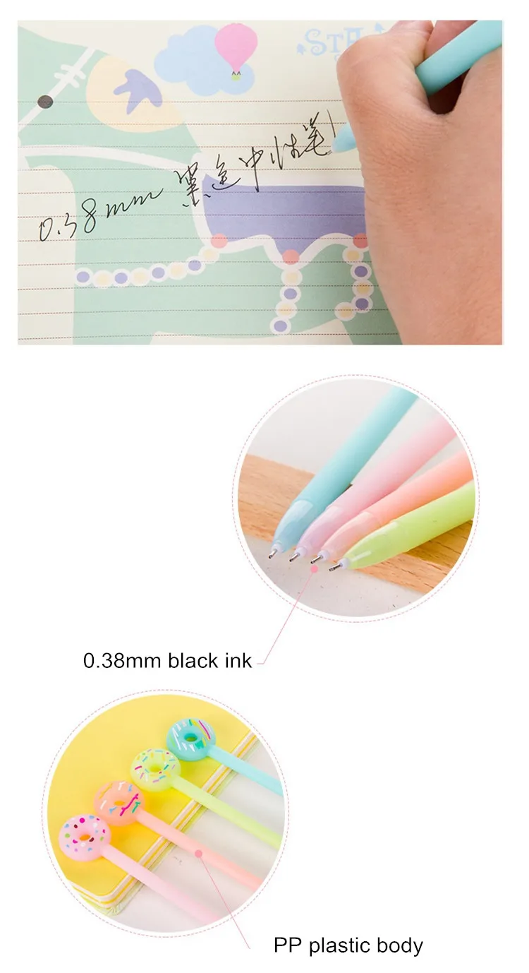 36 шт./лот милые гелевые ручки-пончики Новинка Ручка-Конфета для подписи Детские