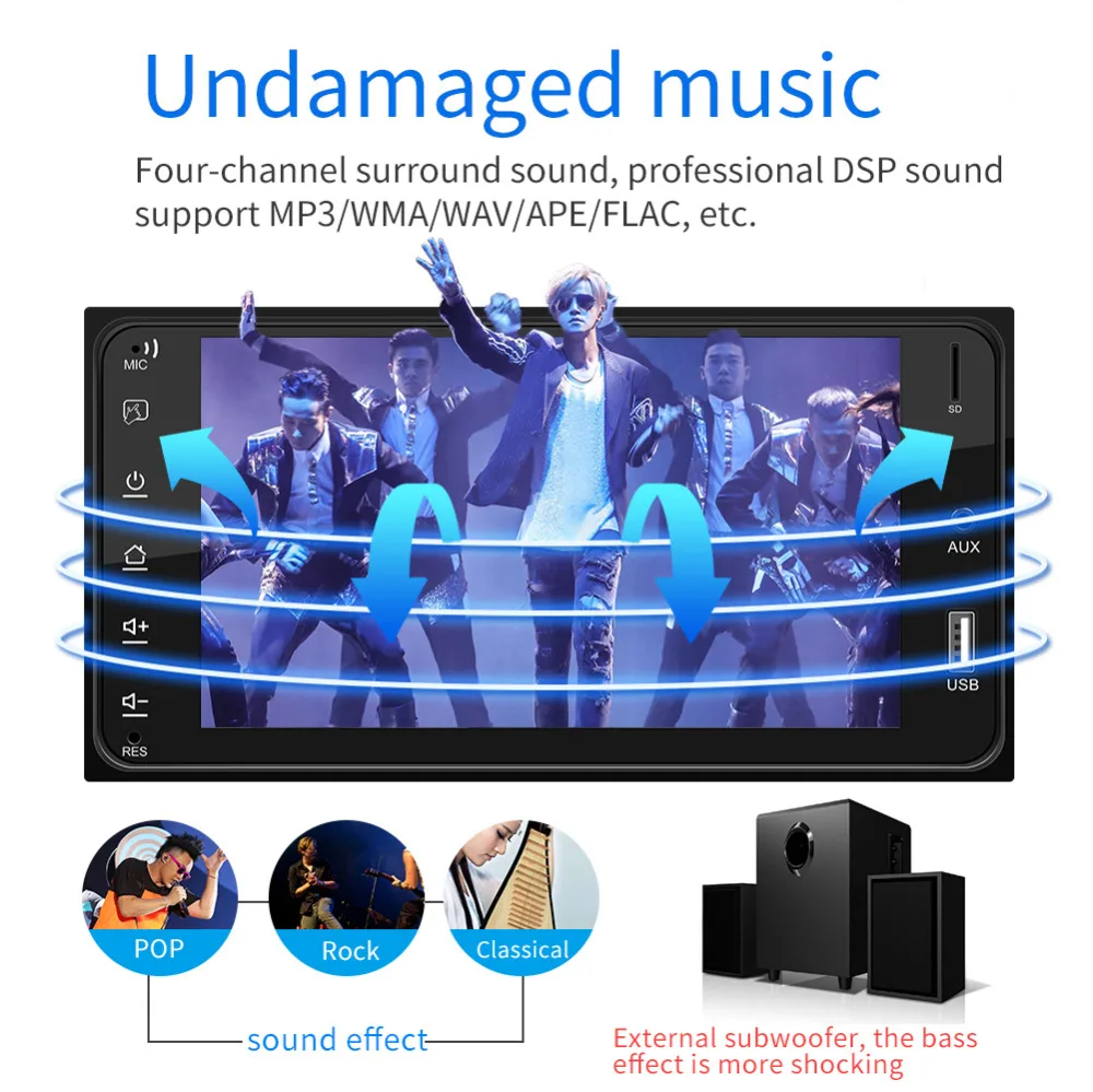 2 Din Car Radio Universal Car Multimedia player 7'' Autoradio Mirror link Bluetooth Audio Radio Stereo For Toyota Corolla Auto