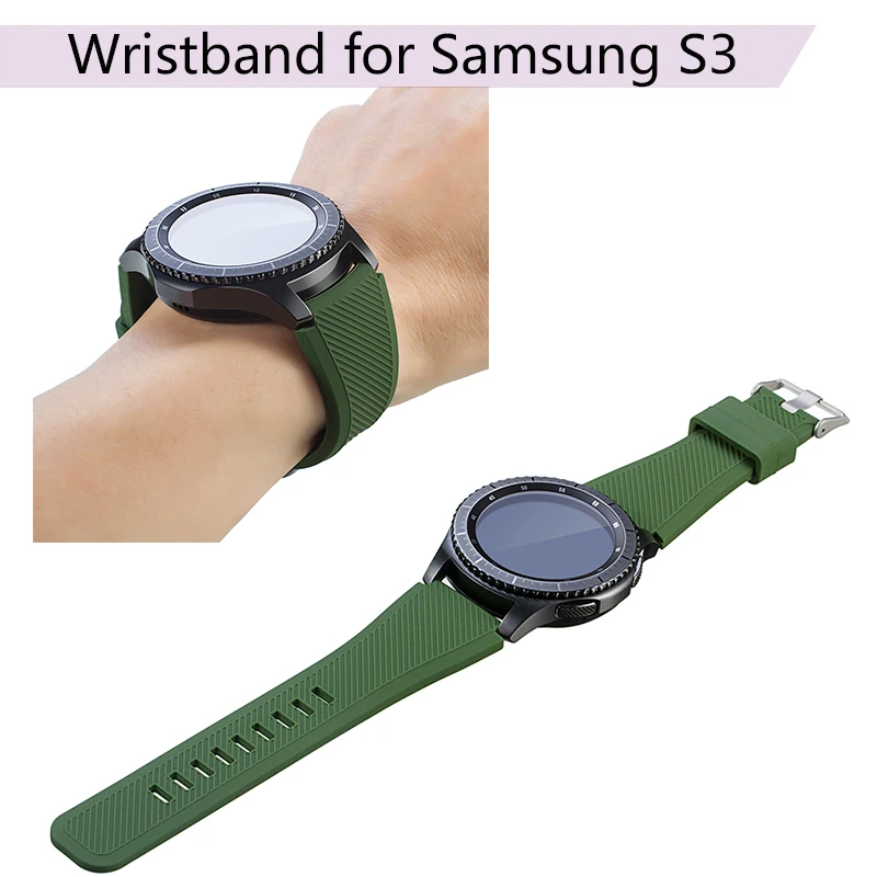 Силиконовый браслет ремешок для часов чистый цвет спортивный ремень Samsung Galaxy Gear S3