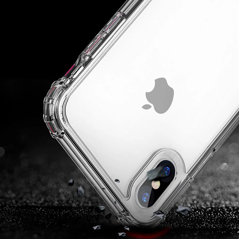 Модный противоударный бампер прозрачный силиконовый чехол для телефона iPhone X XS XR