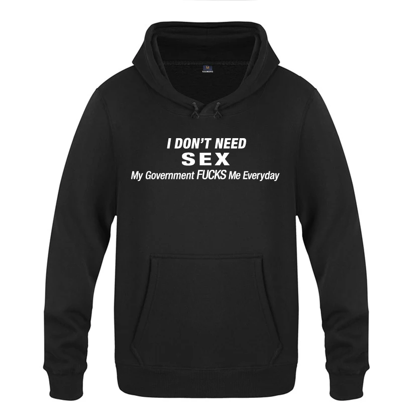 Я секс не нужен Простой Письмо худи с надписью Для мужчин 2018 Мужчин Пуловер