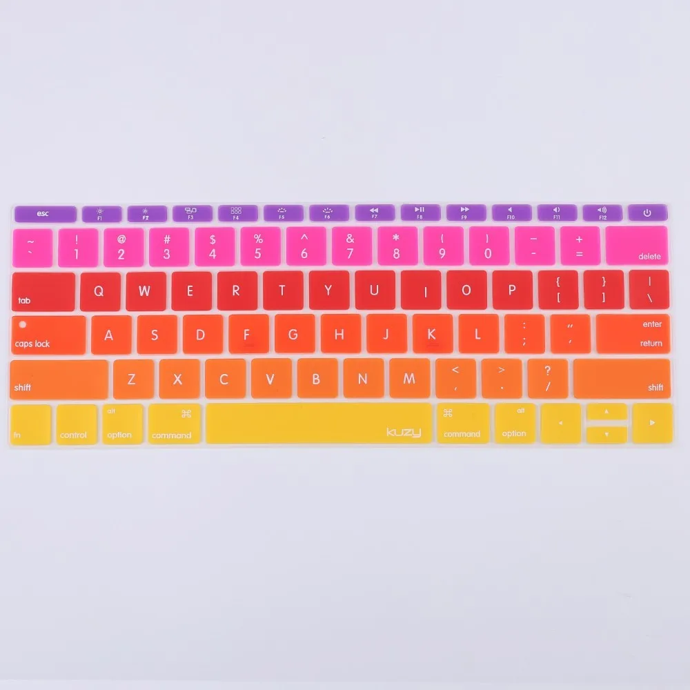 Gradient Orange Радужная Клавиатура для ноутбука Macbook 12 дюймов retina(A1534) 13 Pro без touchbar(A1708) Силиконовая Защитная крышка наклейки - Цвет: Gradient Orange