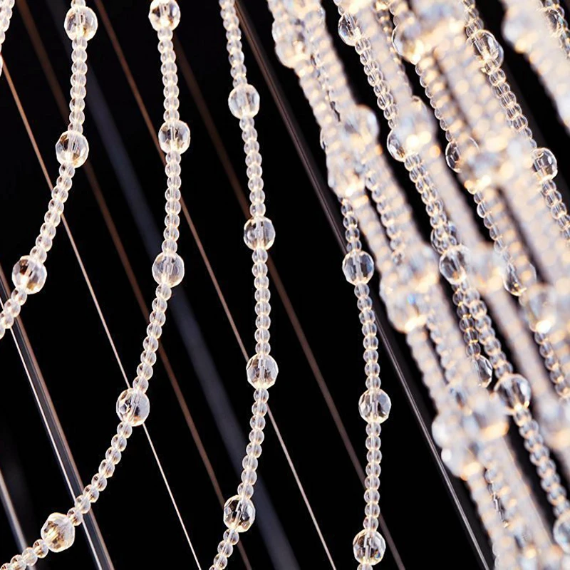 Современная Роскошная большая роскошная хрустальная люстра с длинной лестницей