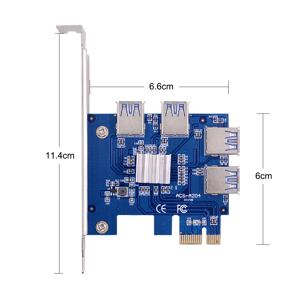CHIPAL 10 шт. PCI Express E 1X до 4 USB 3 0 райзер карта PCIe усилитель порта для видеокарты