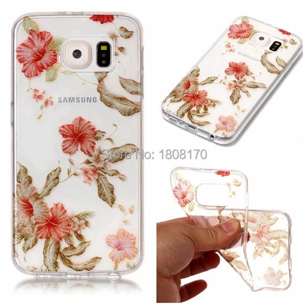 Мягкий ТПУ чехол для Samsung Galaxy S6 S7 Edge S8 Plus A3 A5 2017 прозрачный телефона с изображением