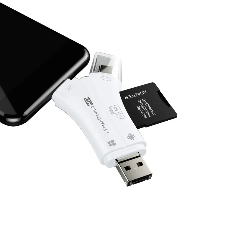 Y образный 4 в 1 Type c/Lightning/Micro USB/USB 2 0 кардридер SD TF для Android iPad/iPhone 7 plus OTG ридер|reader sd|card