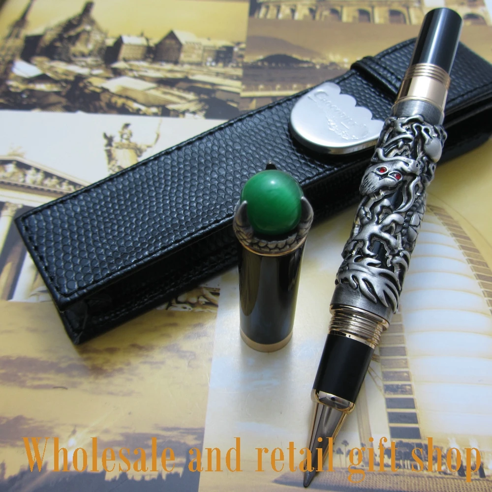 

Jinhao H600 dragon king play pearl rollerBall Pen beautiful retro culture metal gift pen With pen bag