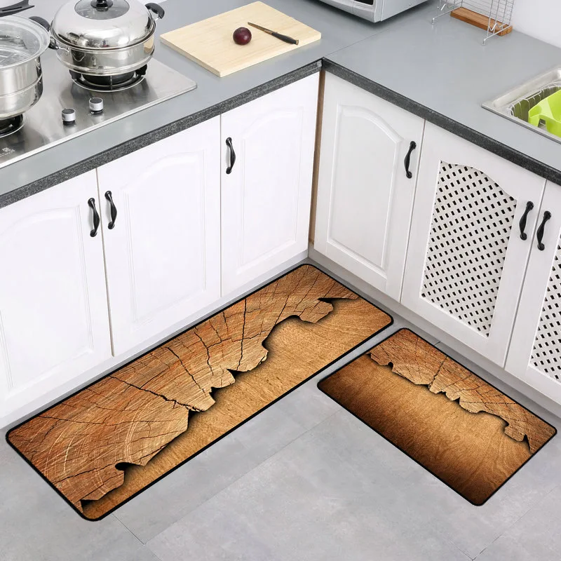 Нескользящий кухонный коврик LOUTASI с текстурой древесины длинный ковер для ванной