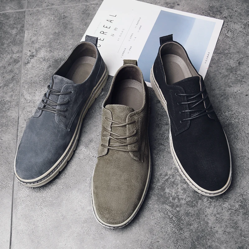 Men's shoes tide pigskin sewing thread breathable soft comfortable foot fashion casual | Обувь
