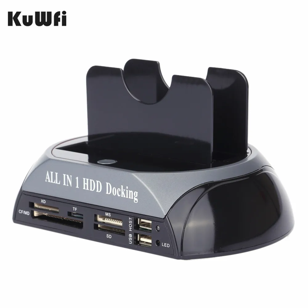KuWFi 2 5 &quot3 для жесткого диска SATA с IDE случай Док станция Dual Bay жесткий диск E
